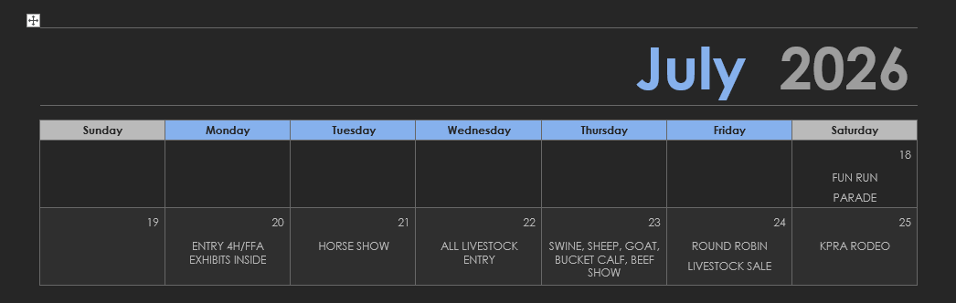 Haskell Fair Schedule
